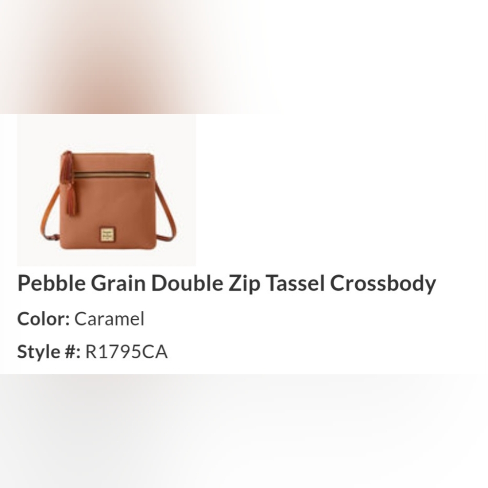 Dooney & Bourke Pebble grain double zip tassel crossbody purse